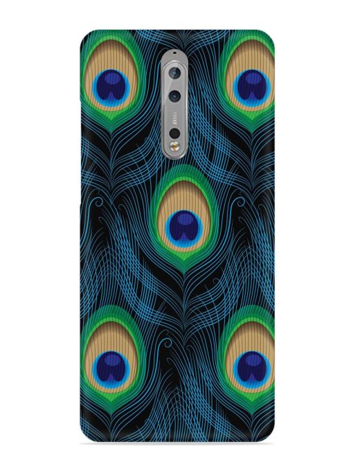 Seamless Pattern Peacock Snap Case for Nokia 8 Zapvi