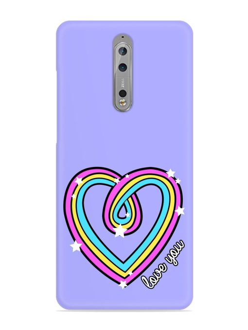 Colorful Rainbow Heart Snap Case for Nokia 8 Zapvi