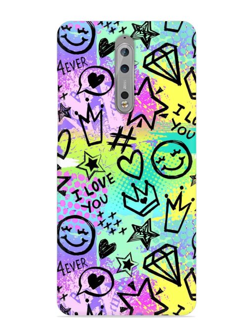 Bright Seamless Pattern Snap Case for Nokia 8