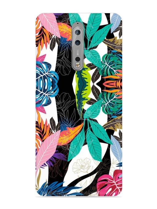 Floral Pattern Bright Snap Case for Nokia 8