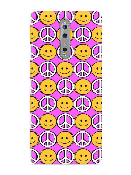 Smiley Face Peace Snap Case for Nokia 8 Zapvi