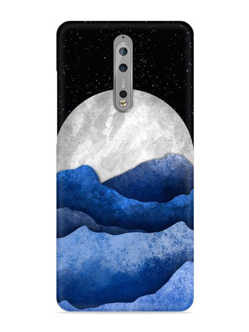 Full Moon Mountain Vector Snap Case for Nokia 8 Zapvi