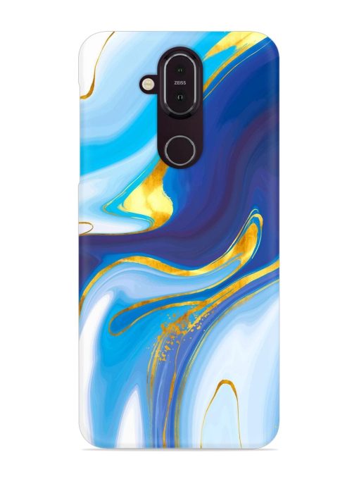 Watercolor Background With Golden Foil Snap Case for Nokia 8.1 Zapvi