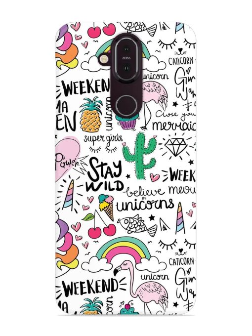 Unicorn Ice Cream Snap Case for Nokia 8.1 Zapvi