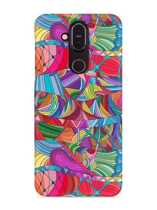 Seamless Patterns Hand Drawn Snap Case for Nokia 8.1 Zapvi