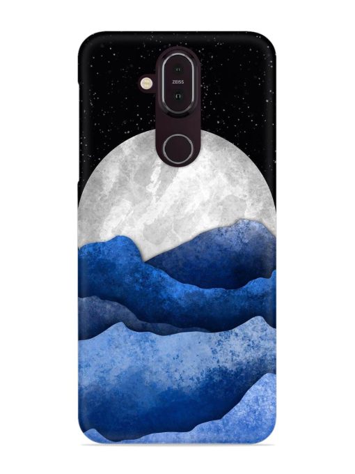 Full Moon Mountain Vector Snap Case for Nokia 8.1 Zapvi