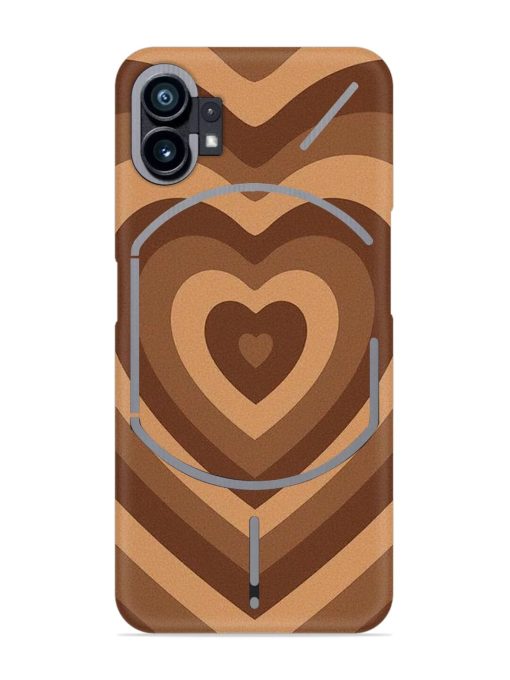 Brown Heart Snap Case for Nothing Phone 1