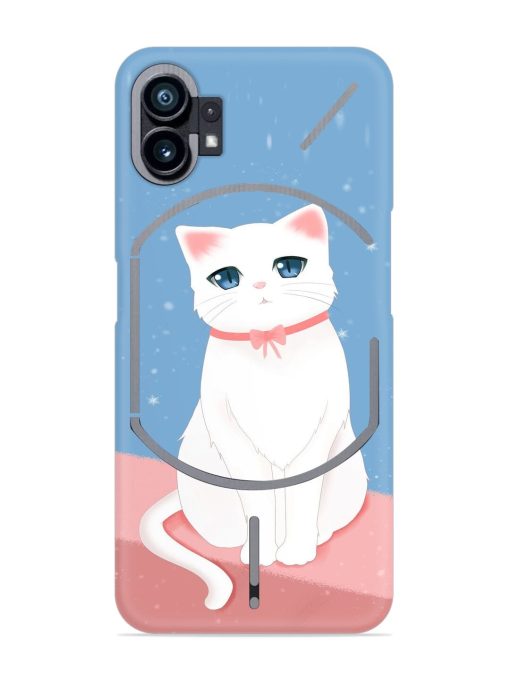 Cute White Cat Snap Case for Nothing Phone 1