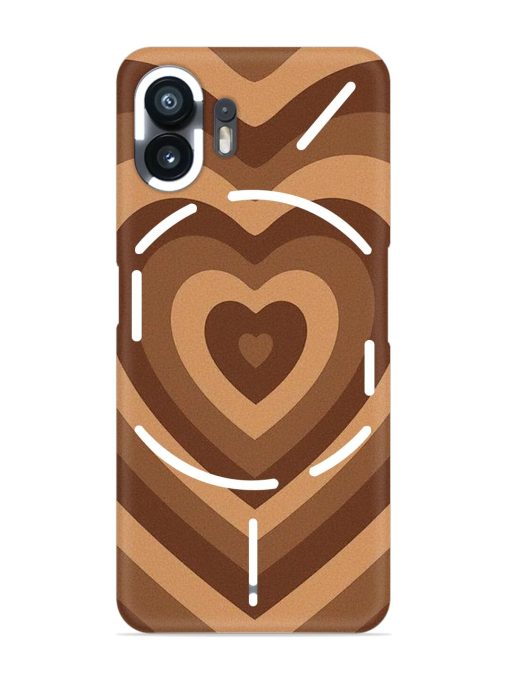 Brown Heart Snap Case for Nothing Phone 2