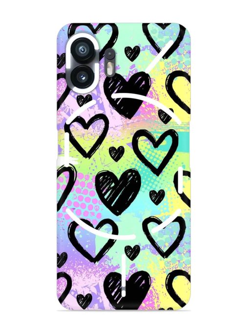 Bright Pattern Hearts Snap Case for Nothing Phone 2