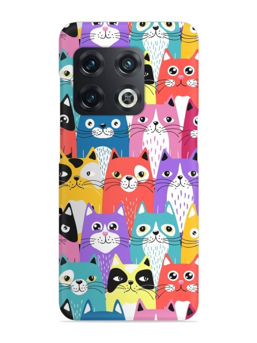 Funny Cartoon Cats Snap Case for Oneplus 10 Pro (5G) Zapvi