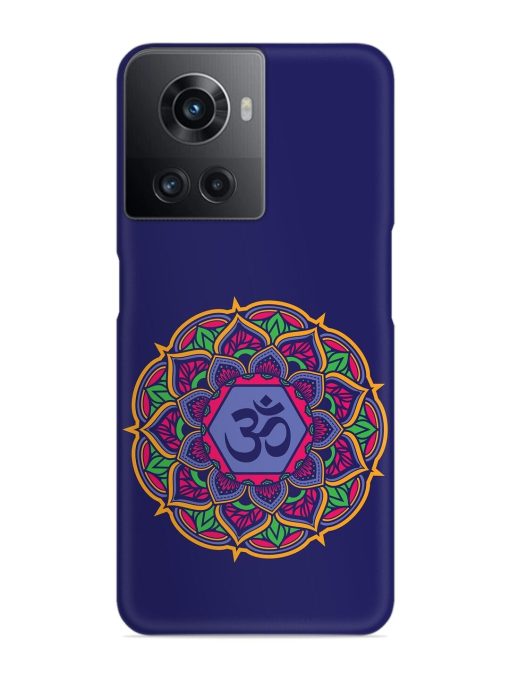 Om Mandala Art Blue Snap Case for Oneplus 10R (5G) Zapvi