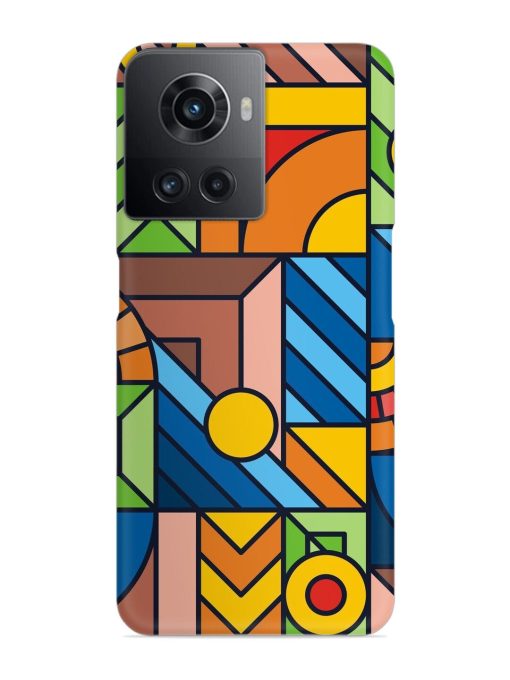 Colorful Geometric Snap Case for Oneplus 10R (5G) Zapvi