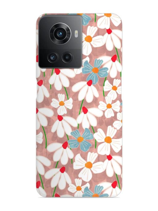 Abstract Petal Flowers Snap Case for Oneplus 10R (5G) Zapvi