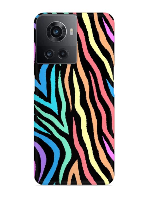 Colorful Abstract Zebra Snap Case for Oneplus 10R (5G) Zapvi