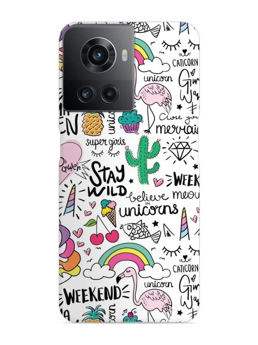 Unicorn Ice Cream Snap Case for Oneplus 10R (5G) Zapvi