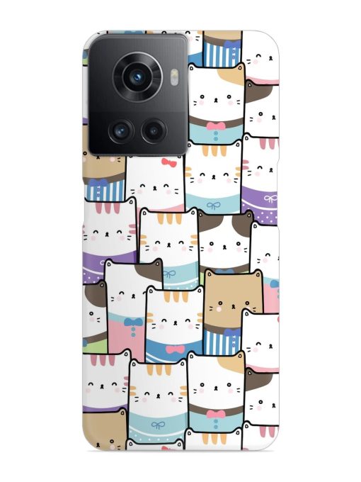 Cute Adorable Cat Snap Case for Oneplus 10R (5G) Zapvi