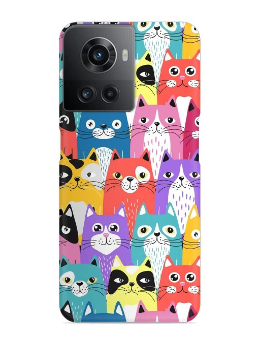 Funny Cartoon Cats Snap Case for Oneplus 10R (5G) Zapvi