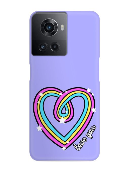 Colorful Rainbow Heart Snap Case for Oneplus 10R (5G) Zapvi