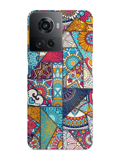 Patchwork Pattern Vintage Snap Case for Oneplus 10R (5G) Zapvi