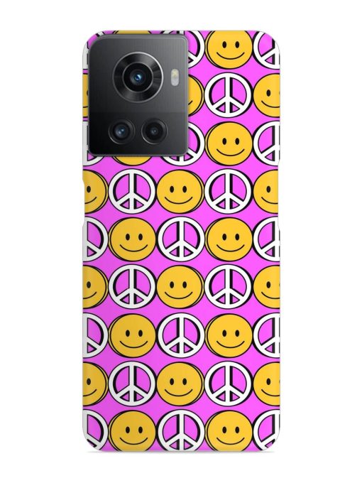 Smiley Face Peace Snap Case for Oneplus 10R (5G) Zapvi