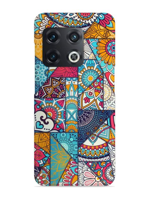 Patchwork Pattern Vintage Snap Case for Oneplus 10T (5G)