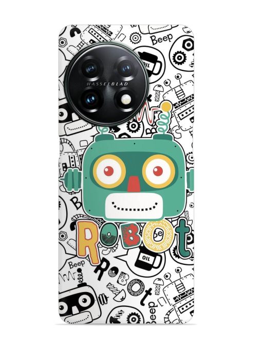 Robot Modern Seamless Pattern Snap Case for Oneplus 11 (5G) Zapvi