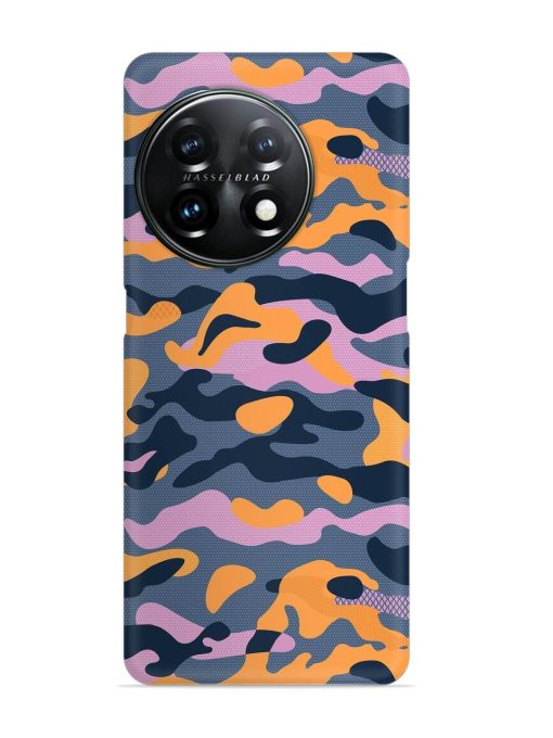 Camouflage Army Military English Orange Art Snap Case for Oneplus 11 (5G)