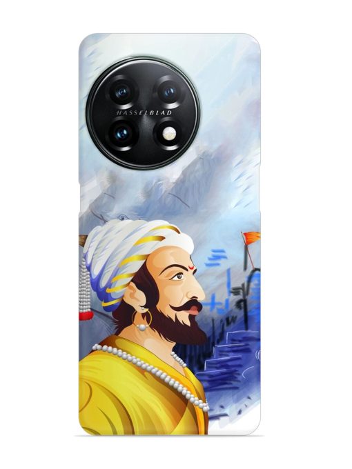 Shivaji Maharaj Color Paint Art Snap Case for Oneplus 11 (5G)