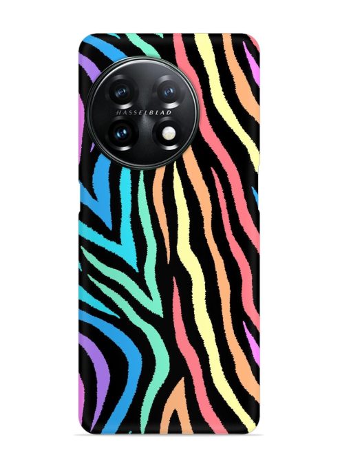 Colorful Abstract Zebra Snap Case for Oneplus 11 (5G)