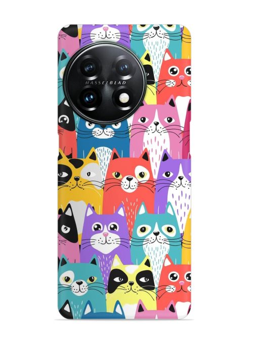 Funny Cartoon Cats Snap Case for Oneplus 11 (5G)