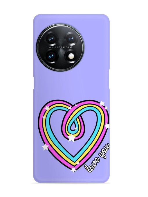 Colorful Rainbow Heart Snap Case for Oneplus 11 (5G) Zapvi