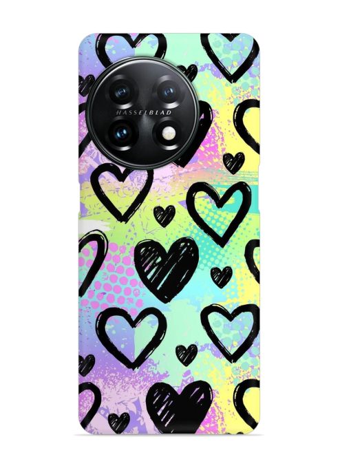 Bright Pattern Hearts Snap Case for Oneplus 11 (5G)