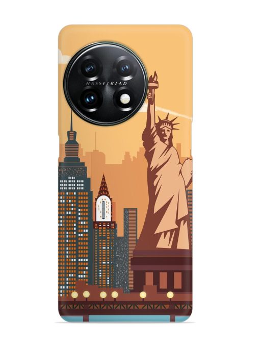 New York Statue Of Liberty Architectural Scenery Snap Case for Oneplus 11R (5G) Zapvi