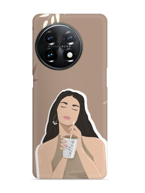 Girl With Coffee Snap Case for Oneplus 11R (5G) Zapvi