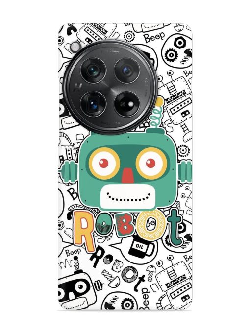 Robot Modern Seamless Pattern Snap Case for Oneplus 12 (5G) Zapvi