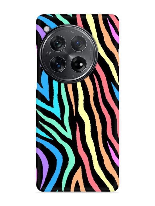 Colorful Abstract Zebra Snap Case for Oneplus 12 (5G)