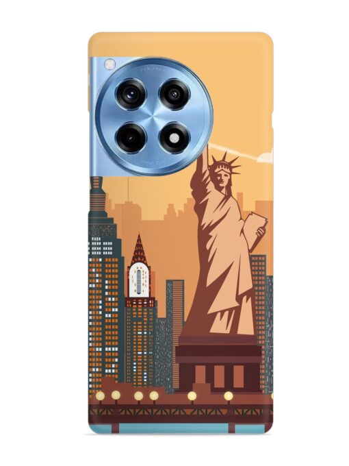 New York Statue Of Liberty Architectural Scenery Snap Case for Oneplus 12R (5G) Zapvi