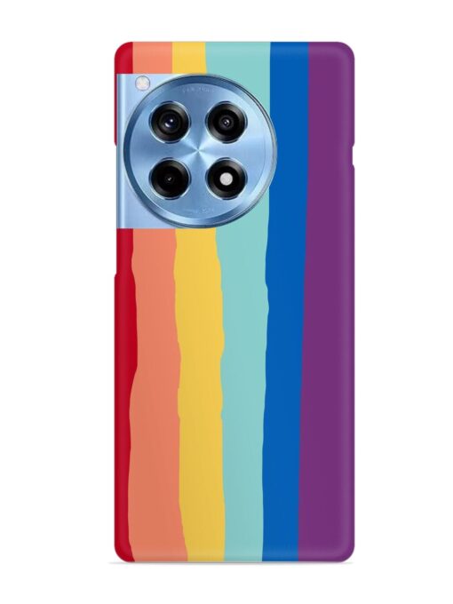 Rainbow Genuine Liquid Snap Case for Oneplus 12R (5G) Zapvi