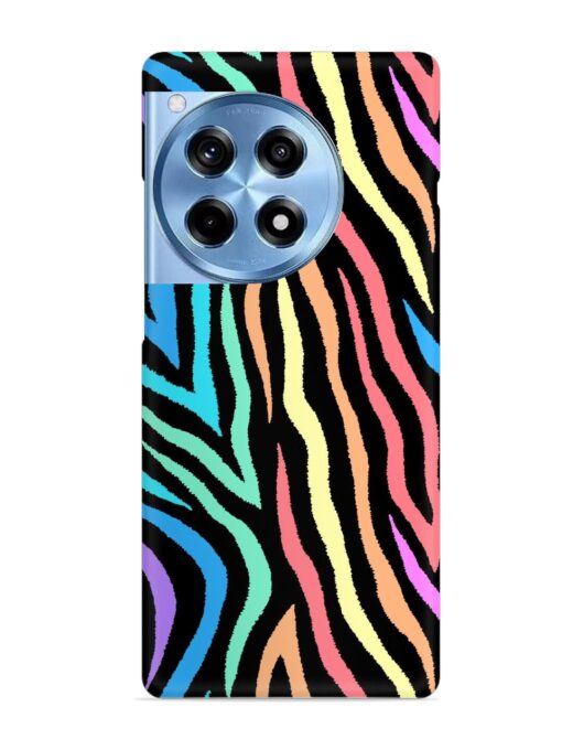 Colorful Abstract Zebra Snap Case for Oneplus 12R (5G)