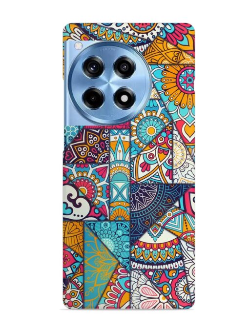 Patchwork Pattern Vintage Snap Case for Oneplus 12R (5G) Zapvi