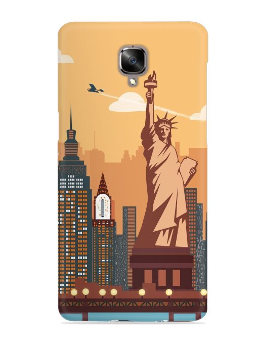 New York Statue Of Liberty Architectural Scenery Snap Case for Oneplus 3 Zapvi