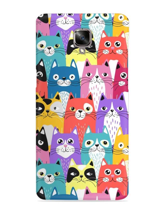 Funny Cartoon Cats Snap Case for Oneplus 3 Zapvi