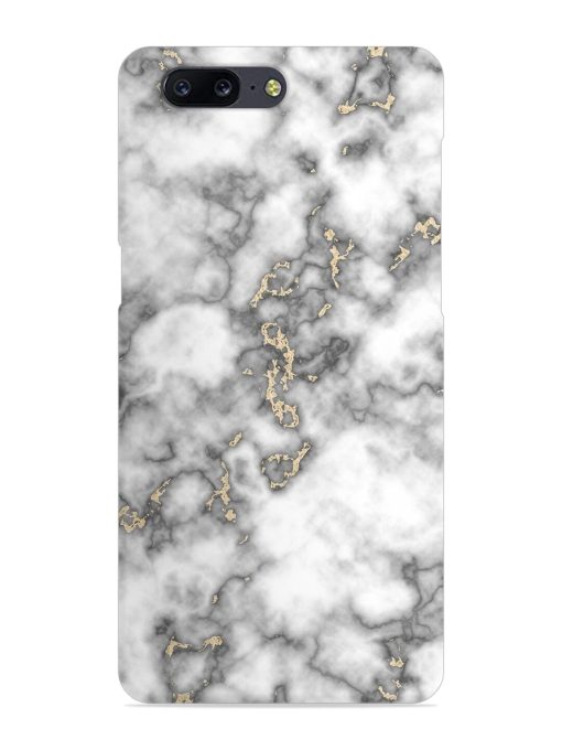 Gray And Gold Marble Snap Case for Oneplus 5 Zapvi