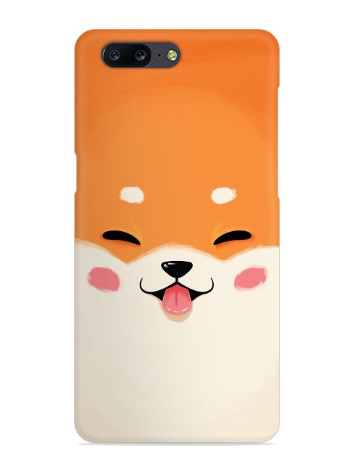 Cute Dog Face Vector Snap Case for Oneplus 5 Zapvi