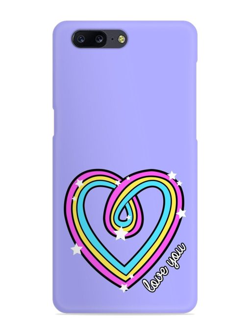 Colorful Rainbow Heart Snap Case for Oneplus 5