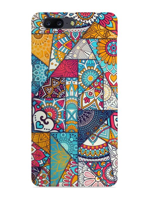 Patchwork Pattern Vintage Snap Case for Oneplus 5