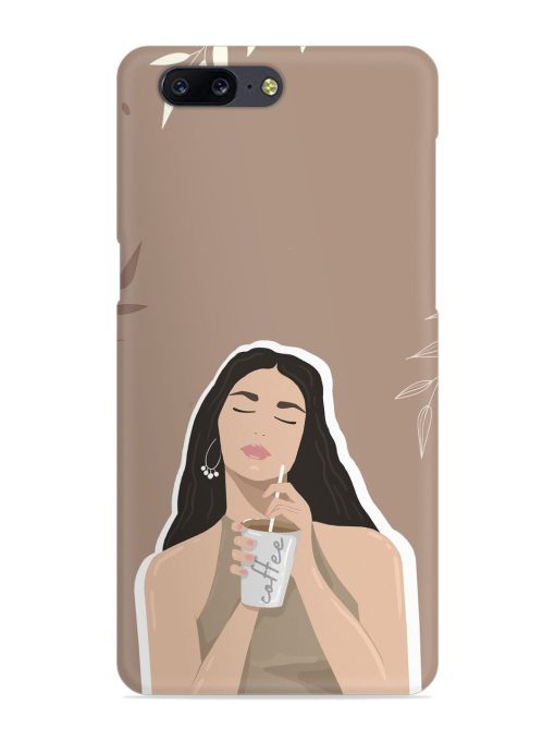 Girl With Coffee Snap Case for Oneplus 5 Zapvi