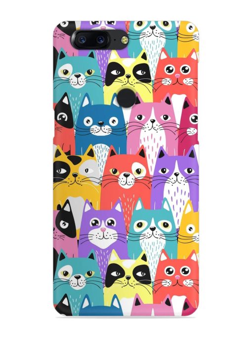 Funny Cartoon Cats Snap Case for Oneplus 5T Zapvi