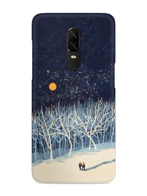 Full Moon Snowshoe Tour Snap Case for Oneplus 6 Zapvi